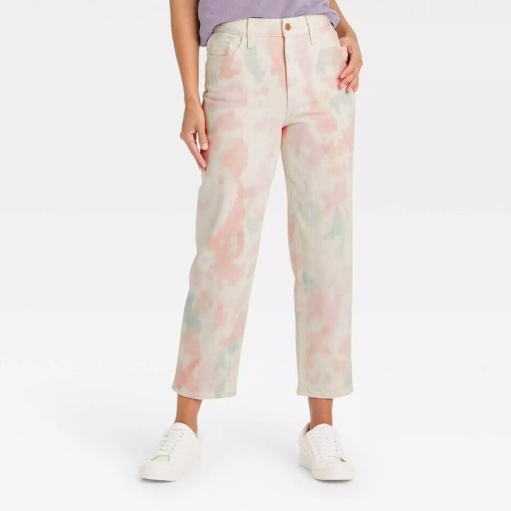 Universal Threads High-Rise Vintage Straight Ankle Jeans Watercolor Pastels 4 27